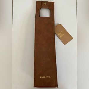 Brown Vegan Leather Wine Bag